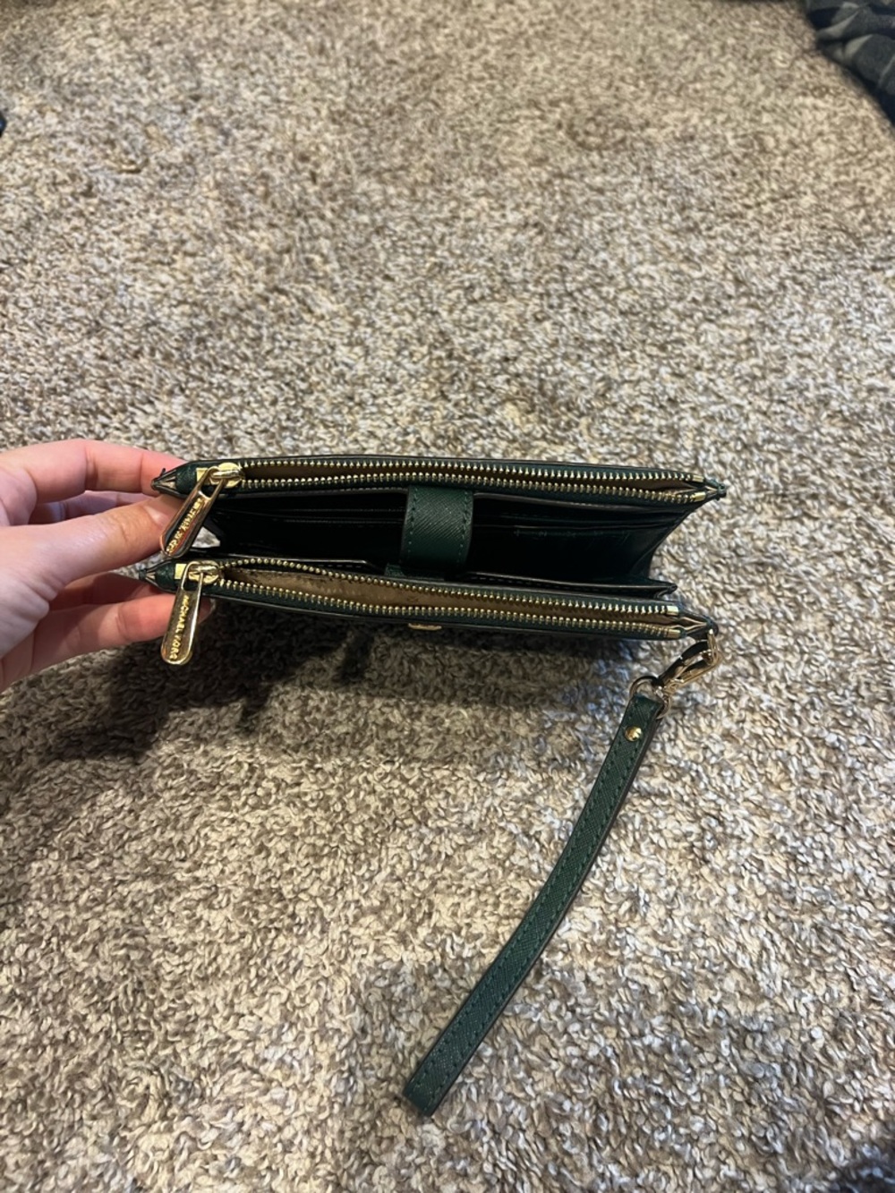 Michael Kors Dark Green Saffiano Wristlet - Picture 6 of 6